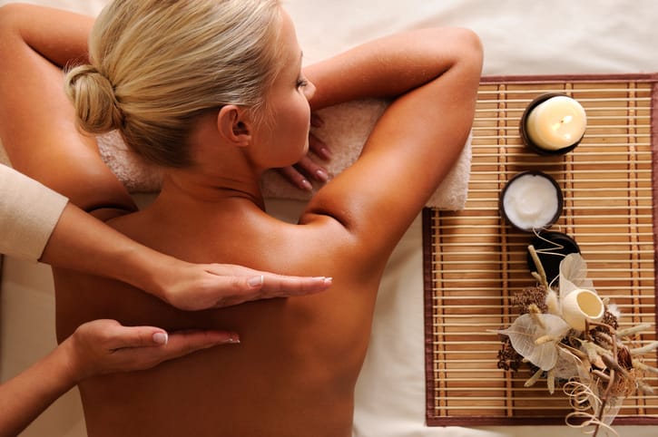 woman getting massage with oil